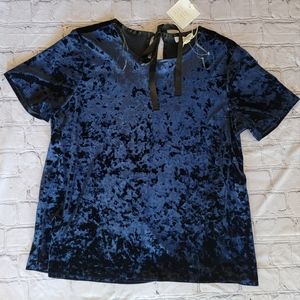 BeachLunchLounge Blue Velour Top Size Large